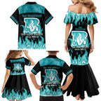 Personalised BBL Brisbane Heat Family Matching Mermaid Dress and Hawaiian Shirt 2nd Champions 2024 New History