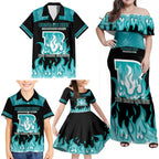 Personalised BBL Brisbane Heat Family Matching Off Shoulder Maxi Dress and Hawaiian Shirt 2nd Champions 2024 New History