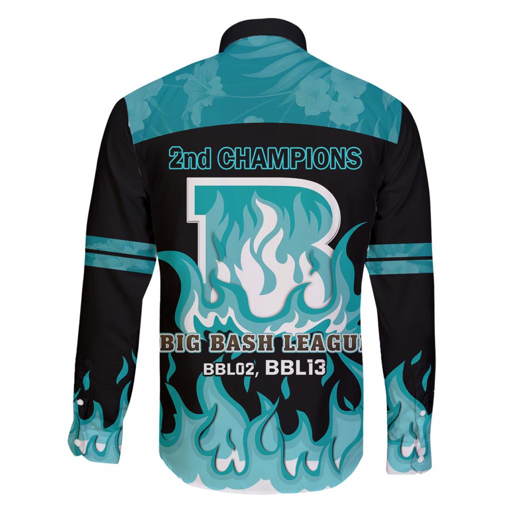 Personalised BBL Brisbane Heat Family Matching Off Shoulder Maxi Dress and Hawaiian Shirt 2nd Champions 2024 New History