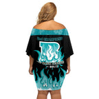 Personalised BBL Brisbane Heat Family Matching Off Shoulder Short Dress and Hawaiian Shirt 2nd Champions 2024 New History
