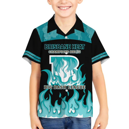 Personalised BBL Brisbane Heat Family Matching Off Shoulder Short Dress and Hawaiian Shirt 2nd Champions 2024 New History
