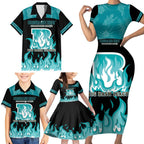 Personalised BBL Brisbane Heat Family Matching Short Sleeve Bodycon Dress and Hawaiian Shirt 2nd Champions 2024 New History