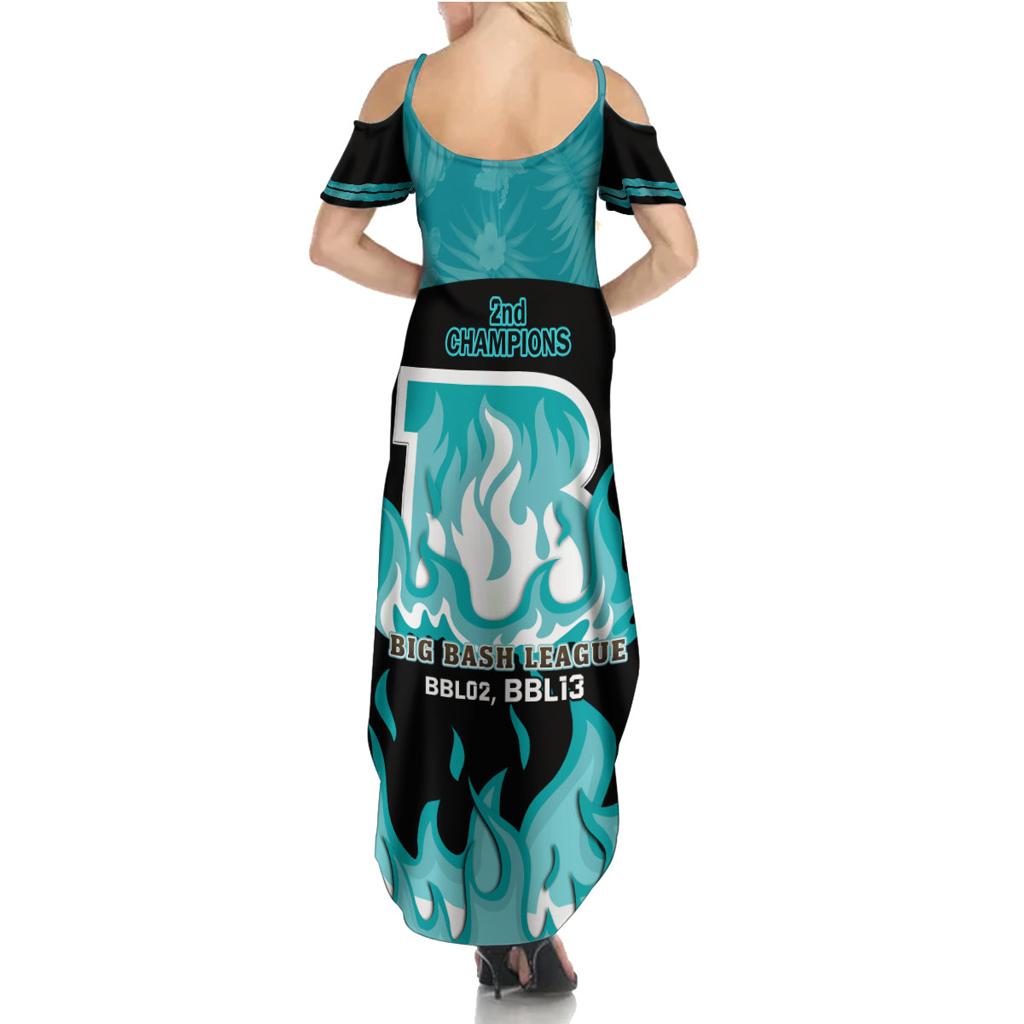 Personalised BBL Brisbane Heat Family Matching Summer Maxi Dress and Hawaiian Shirt 2nd Champions 2024 New History