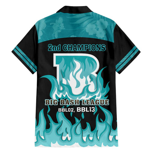 Personalised BBL Brisbane Heat Family Matching Tank Maxi Dress and Hawaiian Shirt 2nd Champions 2024 New History