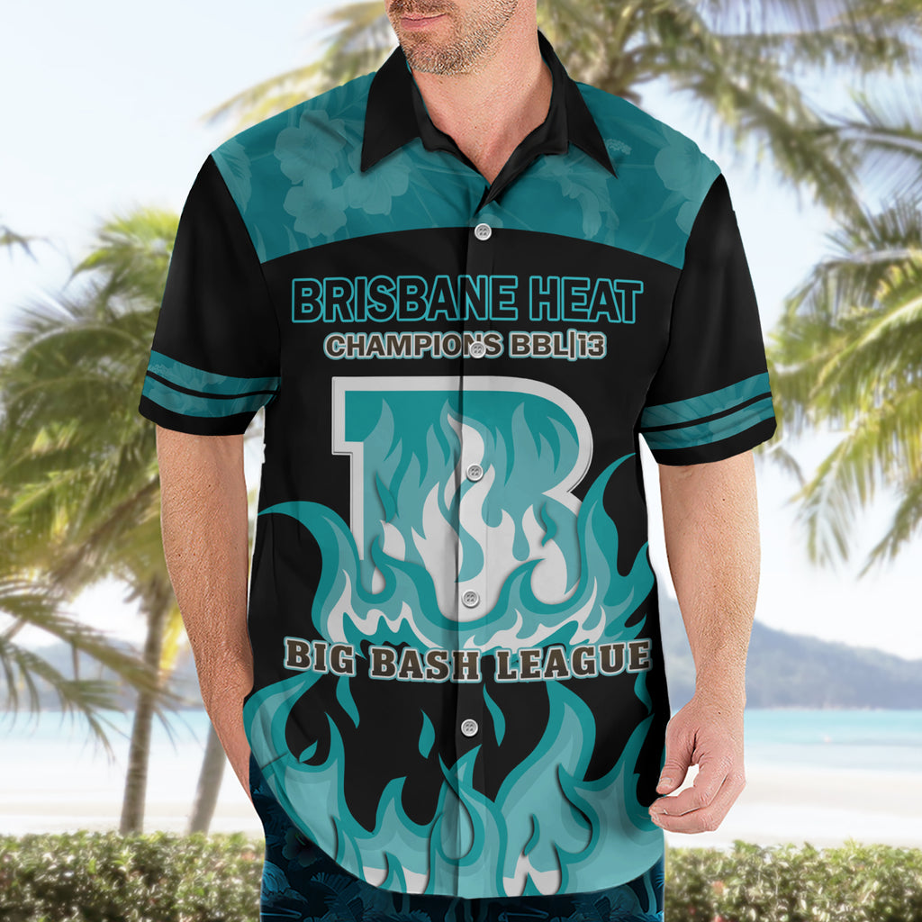 Personalised BBL Brisbane Heat Hawaiian Shirt 2nd Champions 2024 New History