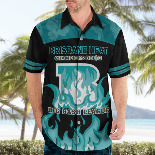 Personalised BBL Brisbane Heat Hawaiian Shirt 2nd Champions 2024 New History