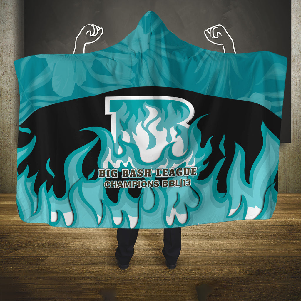 Personalised BBL Brisbane Heat Hooded Blanket 2nd Champions 2024 New History