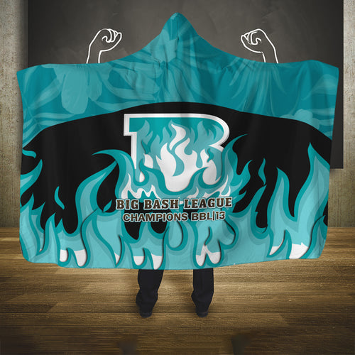 Personalised BBL Brisbane Heat Hooded Blanket 2nd Champions 2024 New History