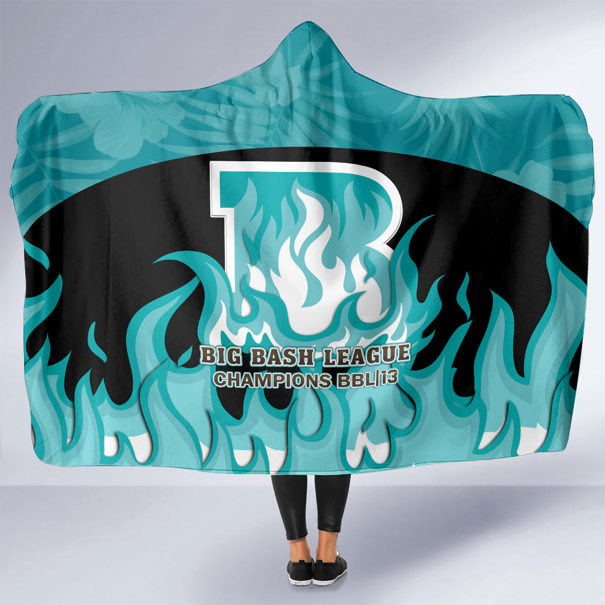 Personalised BBL Brisbane Heat Hooded Blanket 2nd Champions 2024 New History