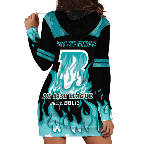 Personalised BBL Brisbane Heat Hoodie Dress 2nd Champions 2024 New History