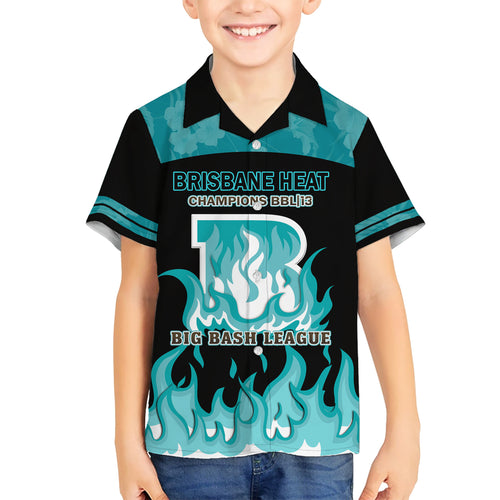 Personalised BBL Brisbane Heat Kid Hawaiian Shirt 2nd Champions 2024 New History