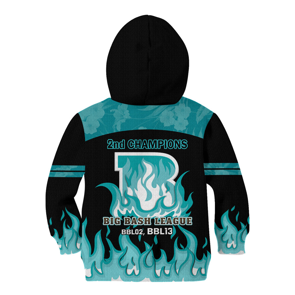 Personalised BBL Brisbane Heat Kid Hoodie 2nd Champions 2024 New History