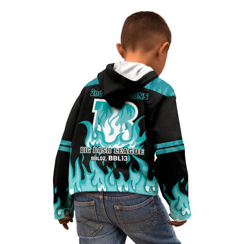 Personalised BBL Brisbane Heat Kid Hoodie 2nd Champions 2024 New History