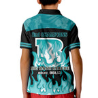 Personalised BBL Brisbane Heat Kid Polo Shirt 2nd Champions 2024 New History