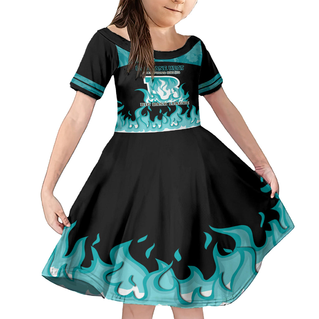 Personalised BBL Brisbane Heat Kid Short Sleeve Dress 2nd Champions 2024 New History