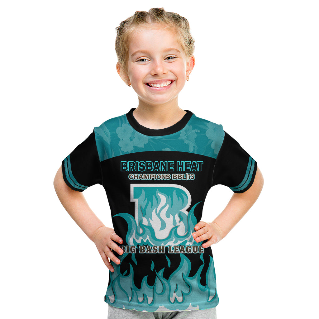 Personalised BBL Brisbane Heat Kid T Shirt 2nd Champions 2024 New History