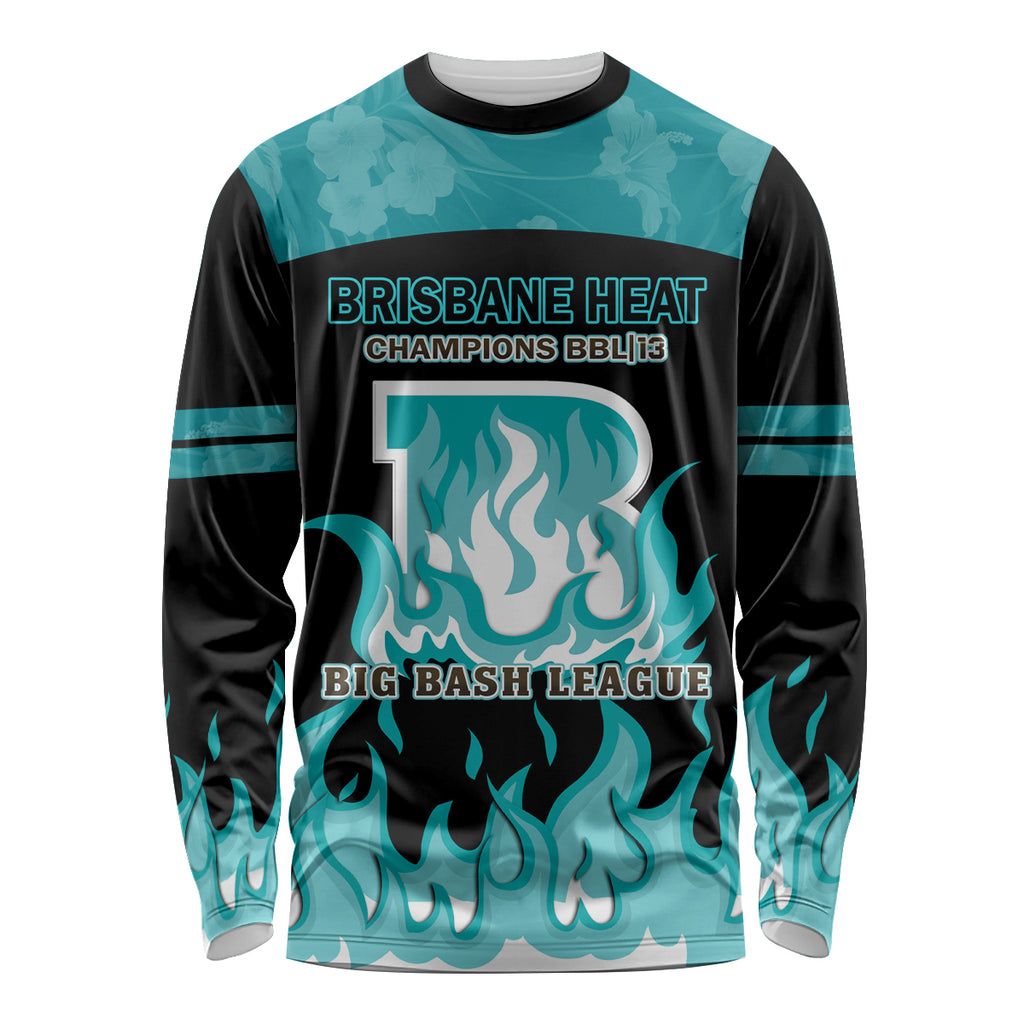 Personalised BBL Brisbane Heat Long Sleeve Shirt 2nd Champions 2024 New History