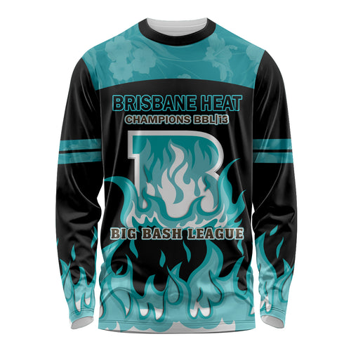Personalised BBL Brisbane Heat Long Sleeve Shirt 2nd Champions 2024 New History