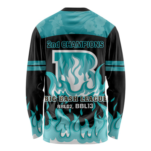 Personalised BBL Brisbane Heat Long Sleeve Shirt 2nd Champions 2024 New History