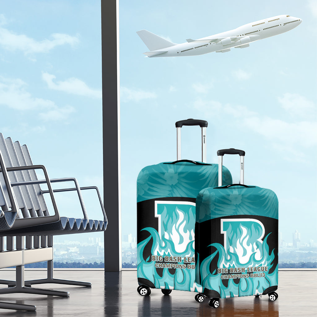 Personalised BBL Brisbane Heat Luggage Cover 2nd Champions 2024 New History