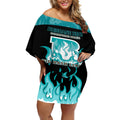 Personalised BBL Brisbane Heat Off Shoulder Short Dress 2nd Champions 2024 New History