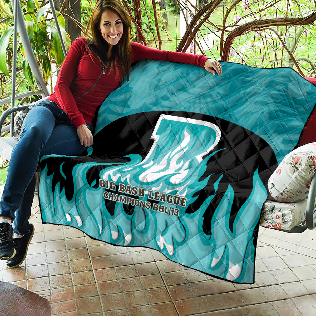Personalised BBL Brisbane Heat Quilt 2nd Champions 2024 New History