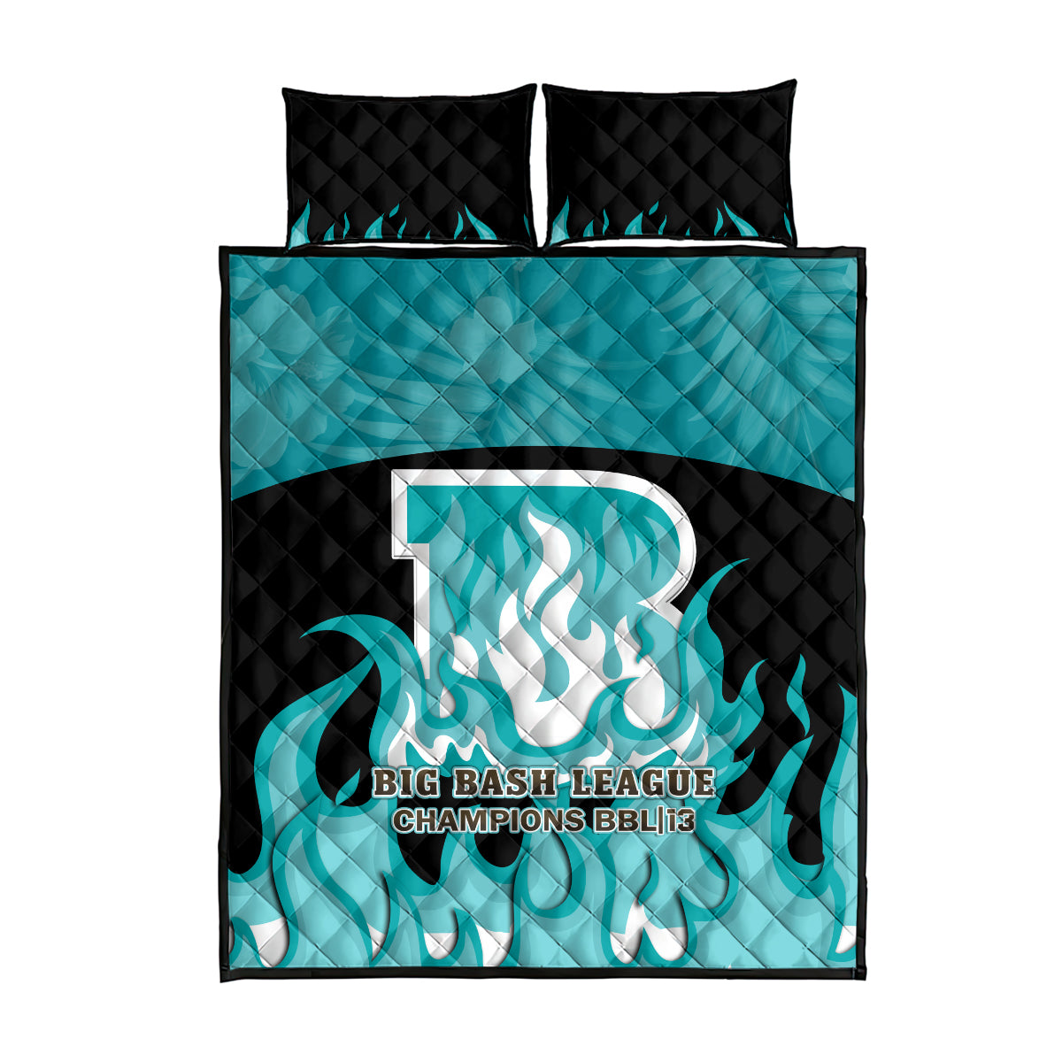 Personalised BBL Brisbane Heat Quilt Bed Set 2nd Champions 2024 New History