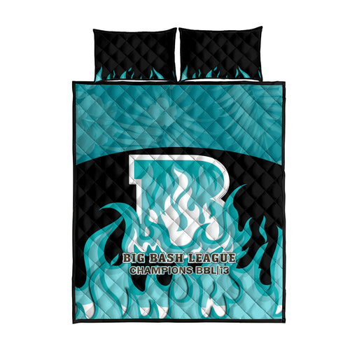Personalised BBL Brisbane Heat Quilt Bed Set 2nd Champions 2024 New History