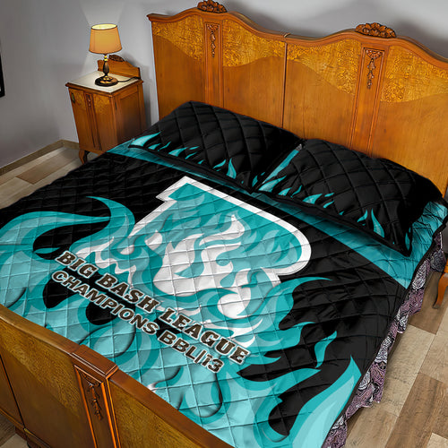Personalised BBL Brisbane Heat Quilt Bed Set 2nd Champions 2024 New History