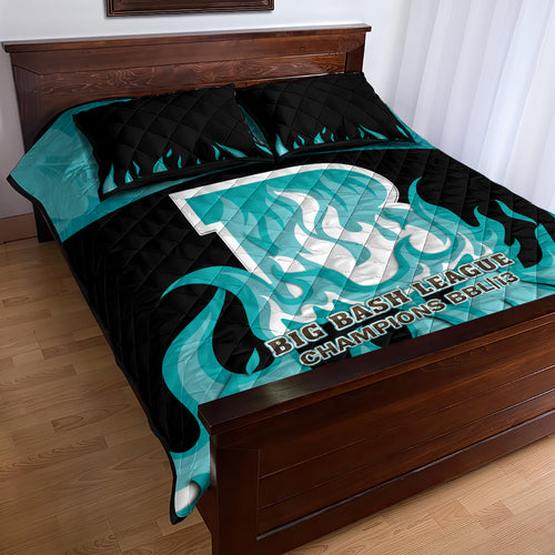 Personalised BBL Brisbane Heat Quilt Bed Set 2nd Champions 2024 New History