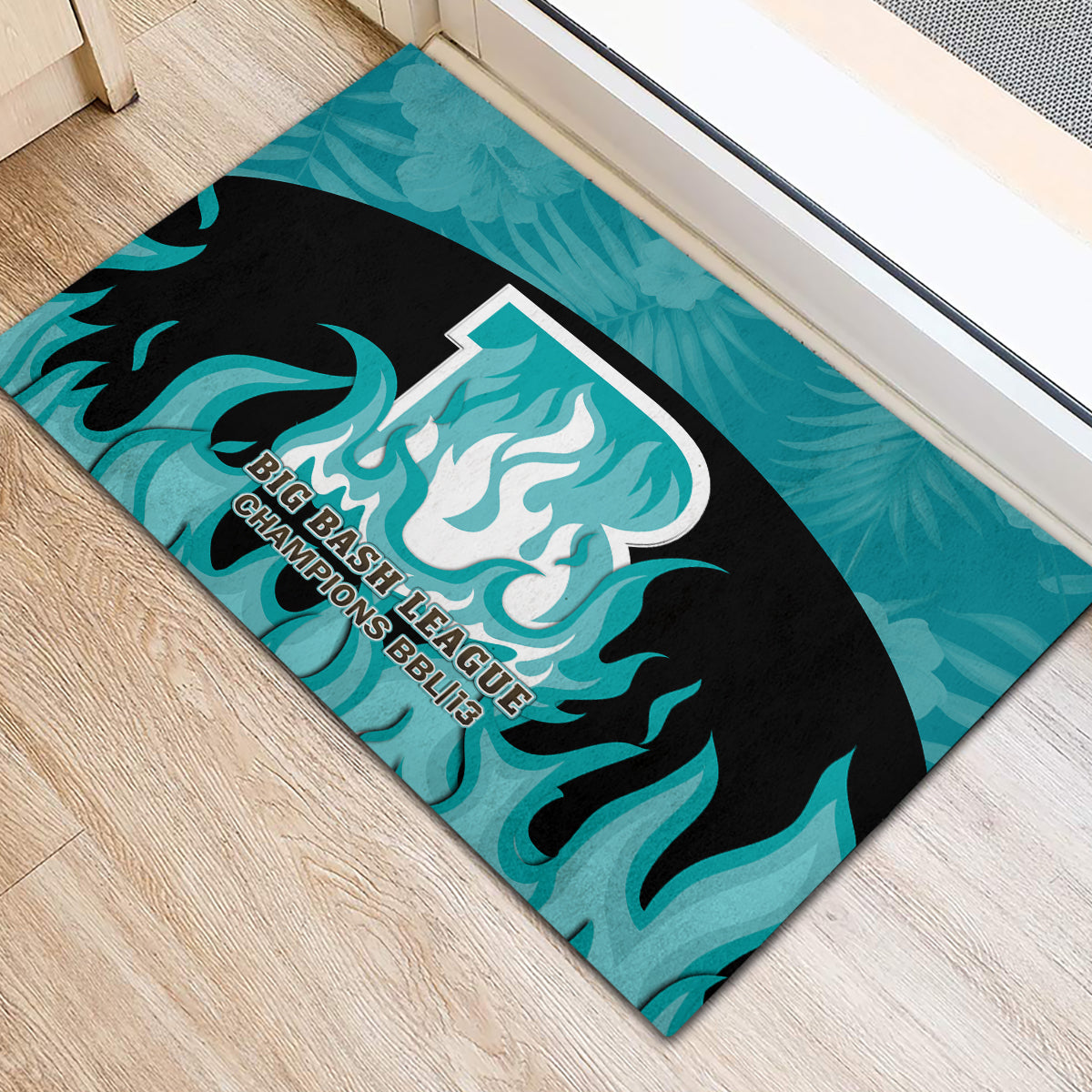 Personalised BBL Brisbane Heat Rubber Doormat 2nd Champions 2024 New History