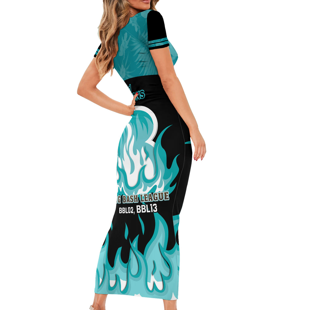 Personalised BBL Brisbane Heat Short Sleeve Bodycon Dress 2nd Champions 2024 New History