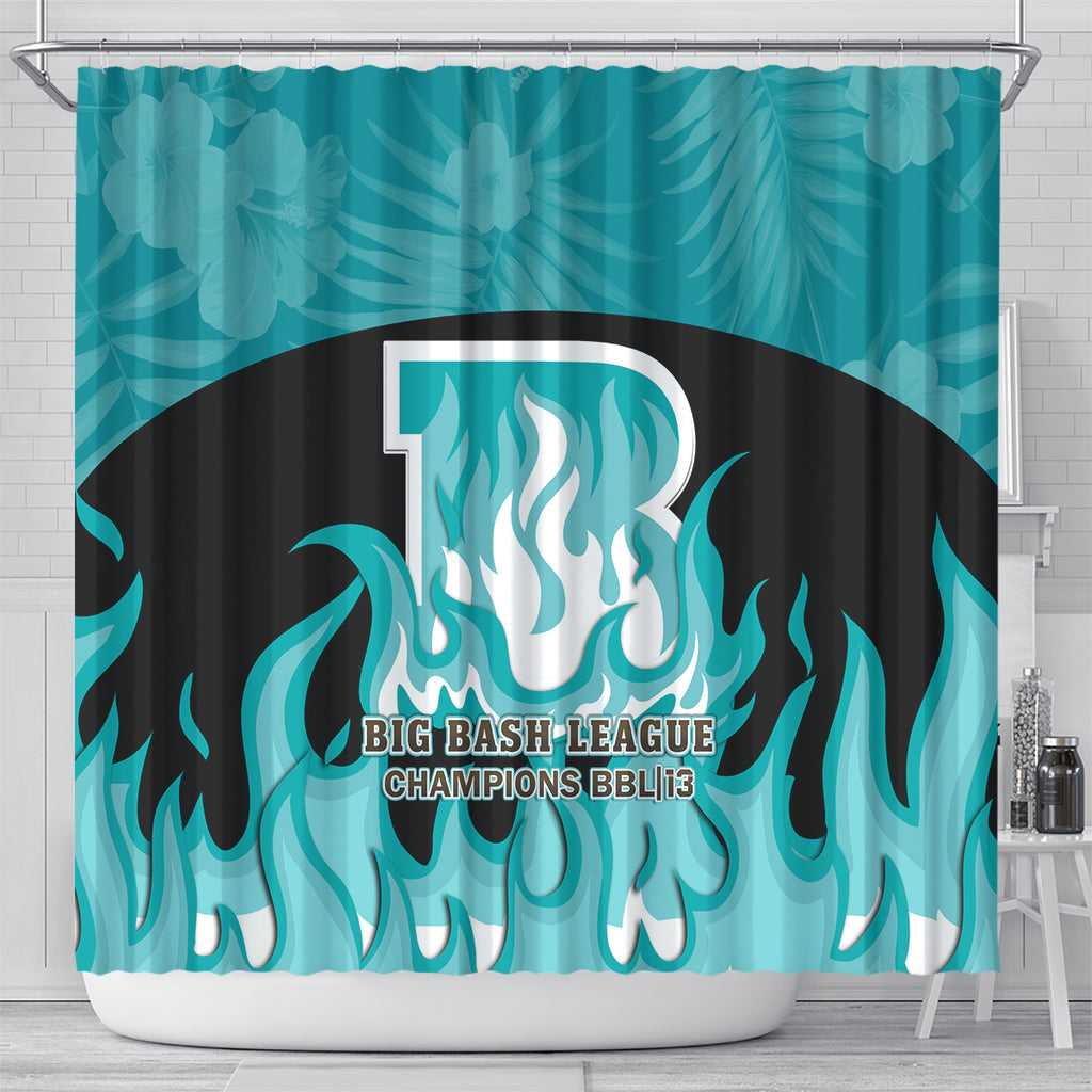 Personalised BBL Brisbane Heat Shower Curtain 2nd Champions 2024 New History