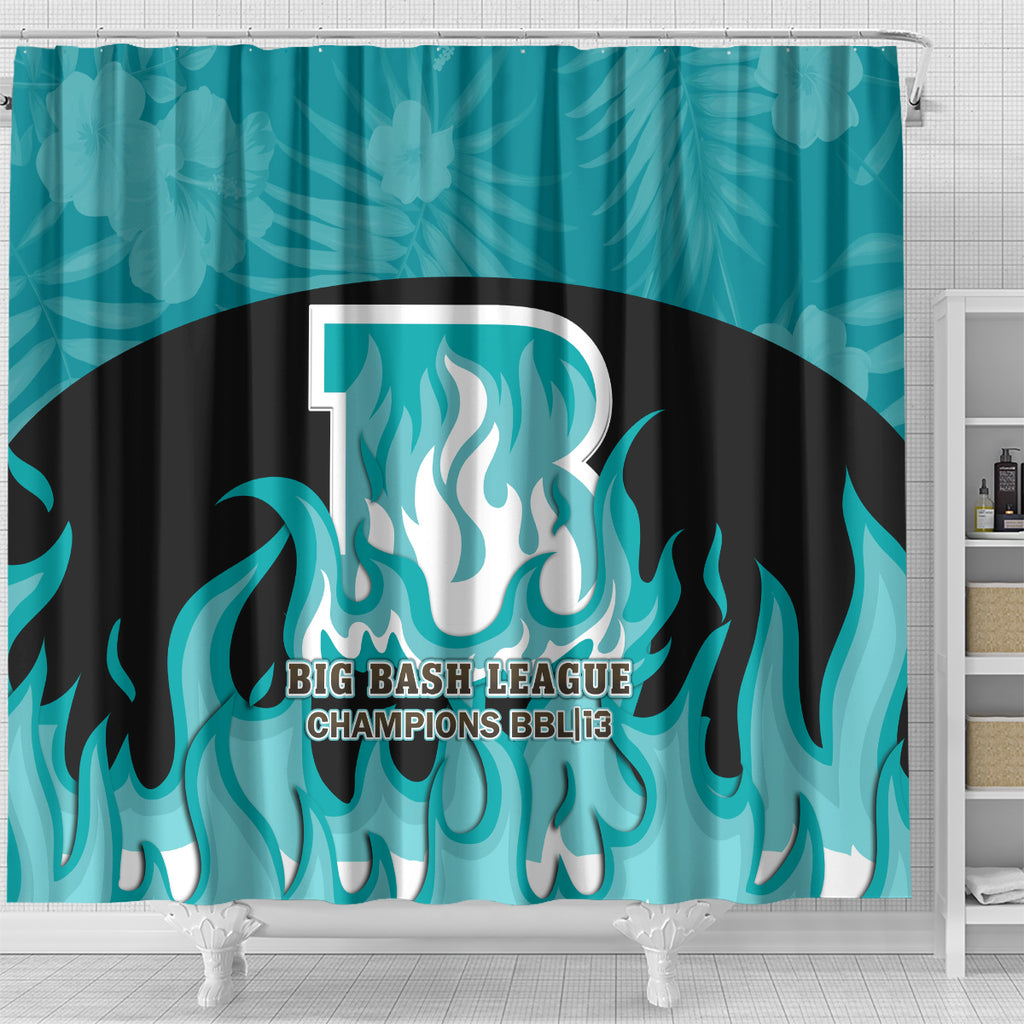 Personalised BBL Brisbane Heat Shower Curtain 2nd Champions 2024 New History