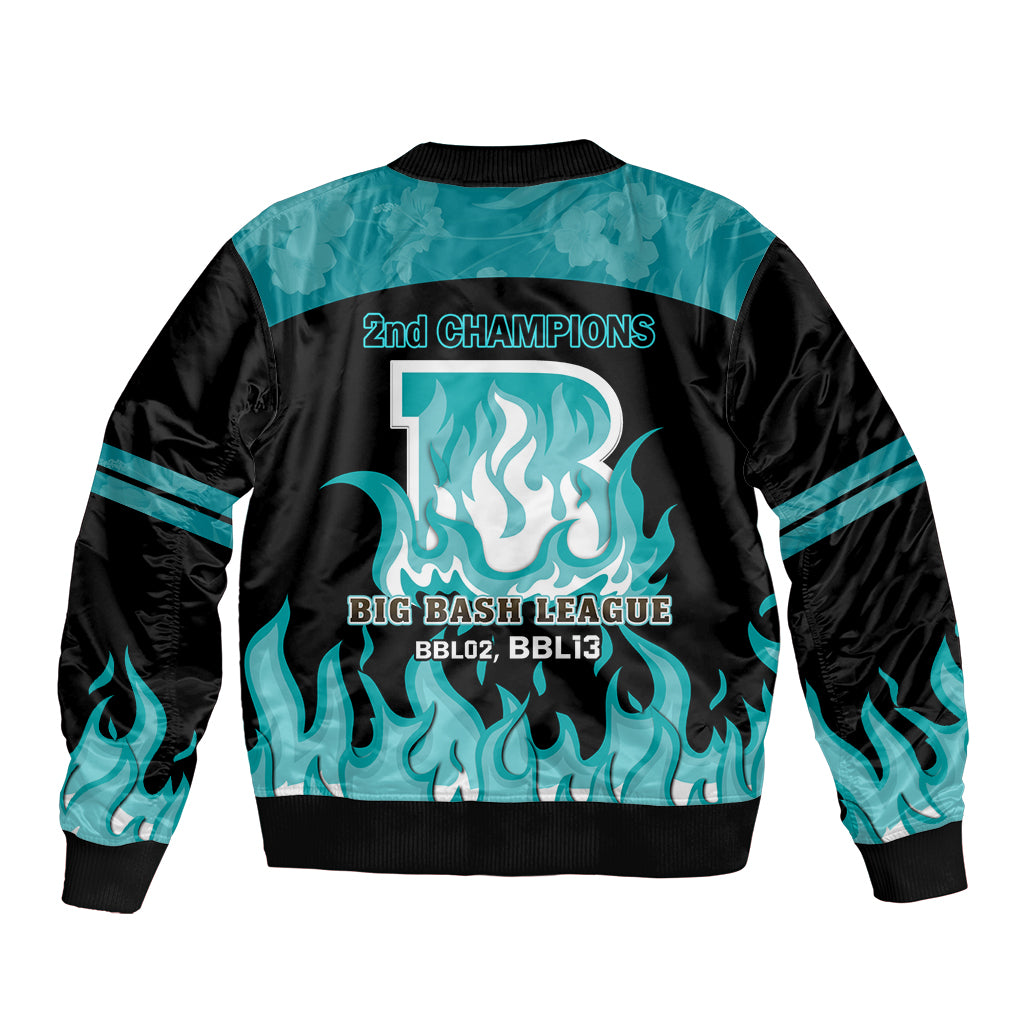 Personalised BBL Brisbane Heat Sleeve Zip Bomber Jacket 2nd Champions 2024 New History