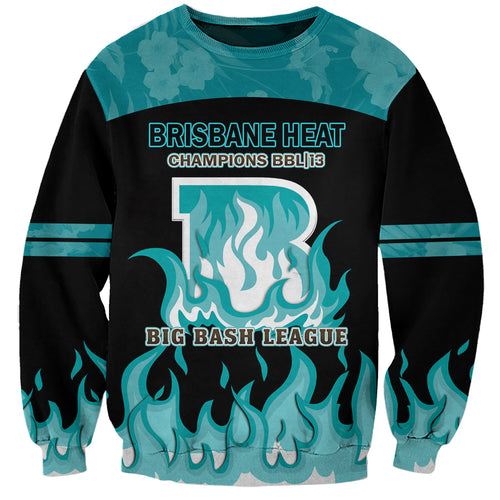 Personalised BBL Brisbane Heat Sweatshirt 2nd Champions 2024 New History