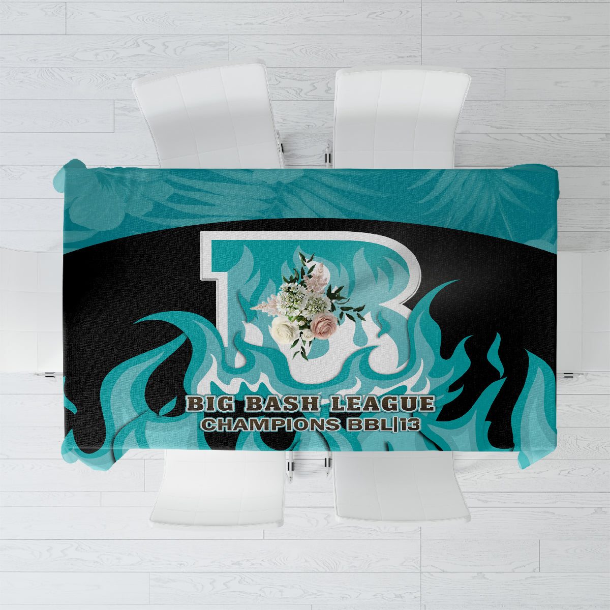 Personalised BBL Brisbane Heat Tablecloth 2nd Champions 2024 New History