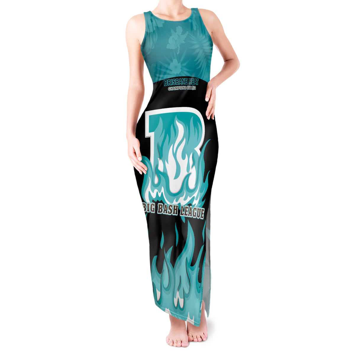 Personalised BBL Brisbane Heat Tank Maxi Dress 2nd Champions 2024 New History