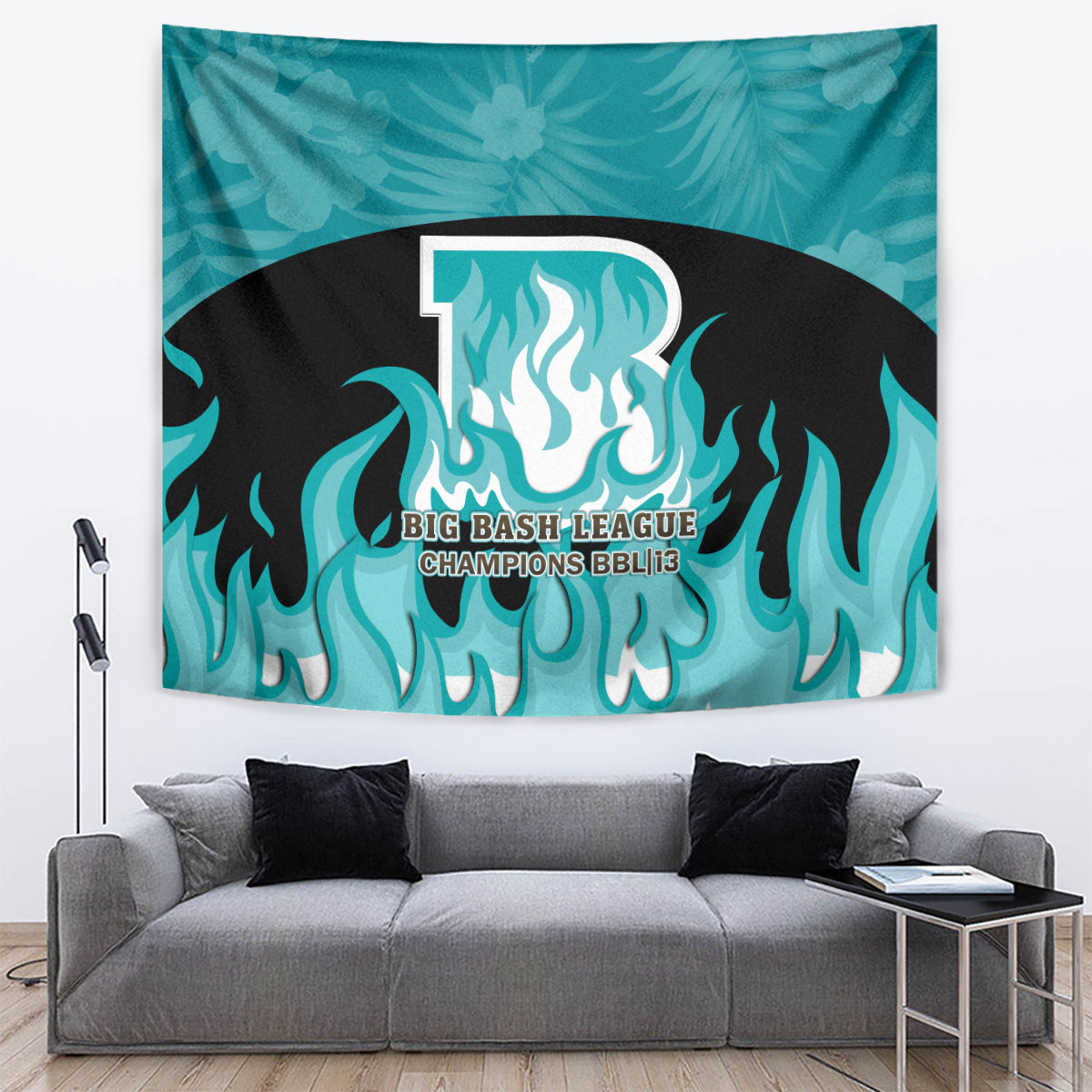 Personalised BBL Brisbane Heat Tapestry 2nd Champions 2024 New History