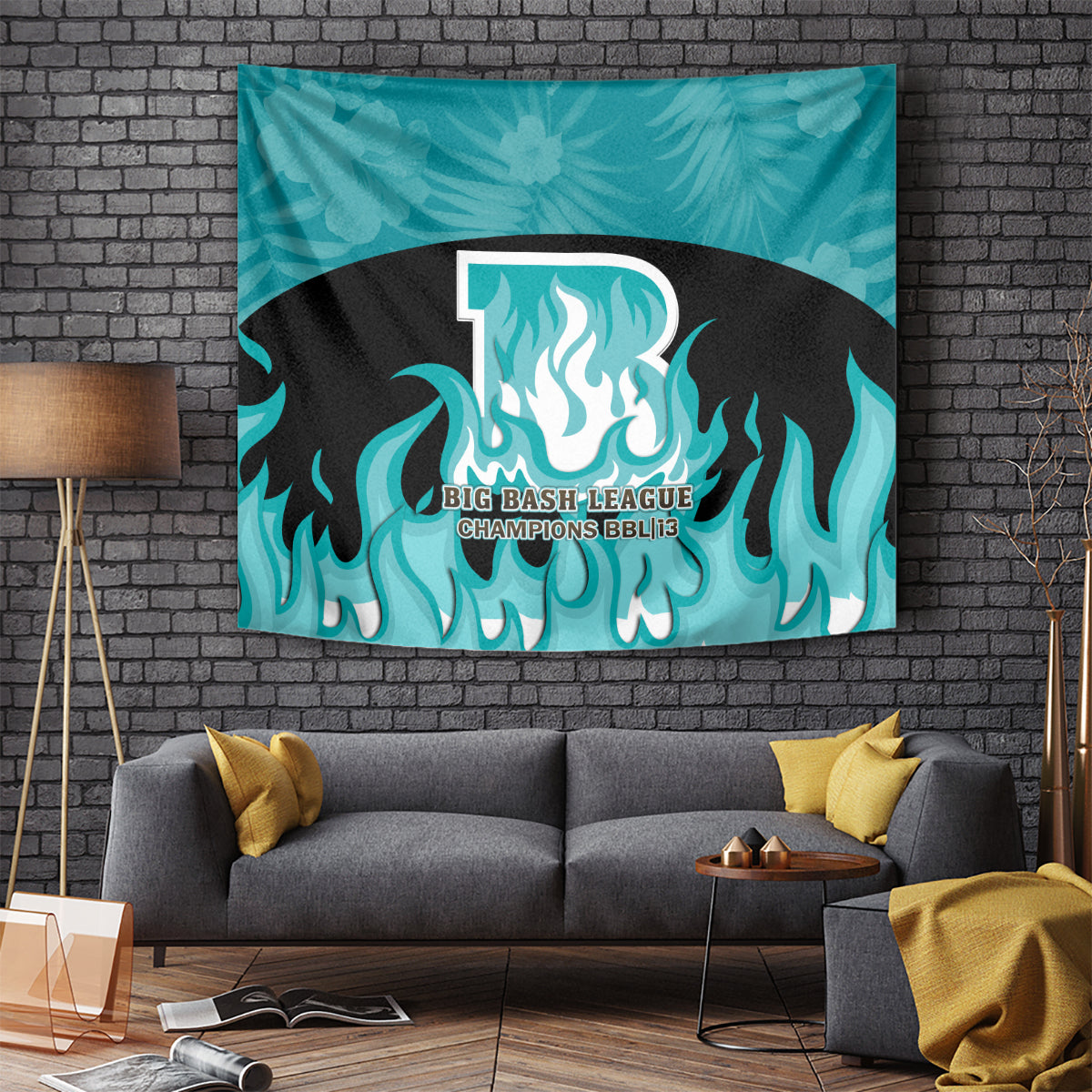 Personalised BBL Brisbane Heat Tapestry 2nd Champions 2024 New History