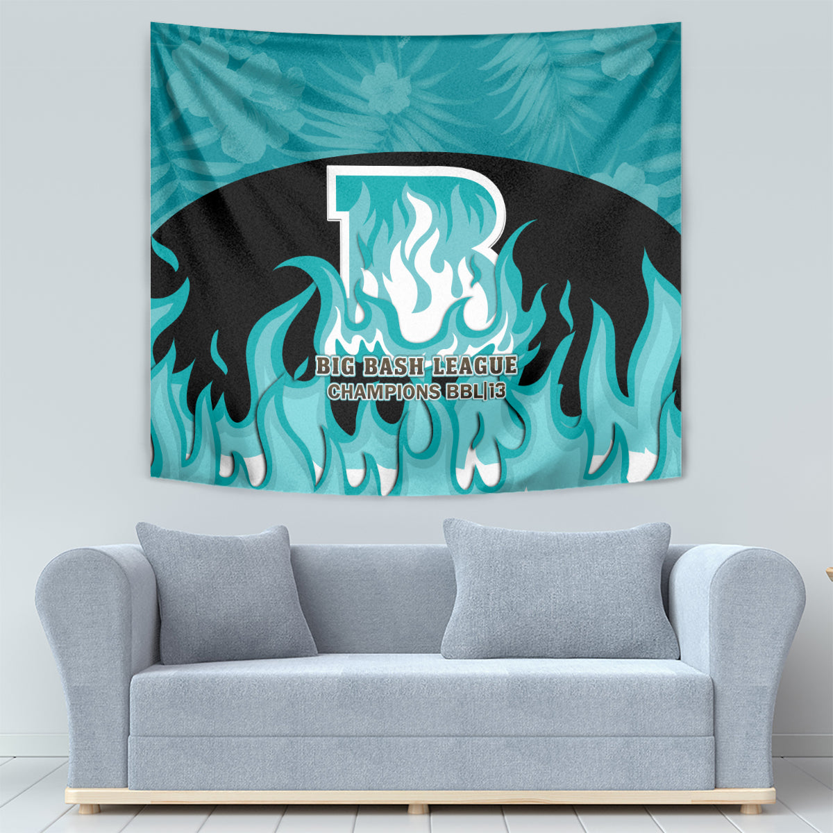 Personalised BBL Brisbane Heat Tapestry 2nd Champions 2024 New History