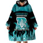 Personalised BBL Brisbane Heat Wearable Blanket Hoodie 2nd Champions 2024 New History