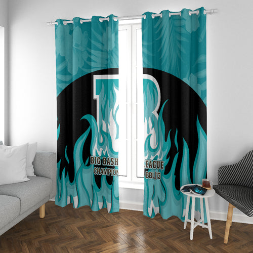 Personalised BBL Brisbane Heat Window Curtain 2nd Champions 2024 New History