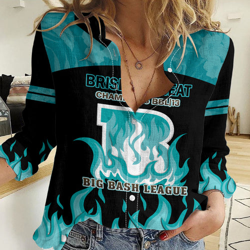 Personalised BBL Brisbane Heat Women Casual Shirt 2nd Champions 2024 New History