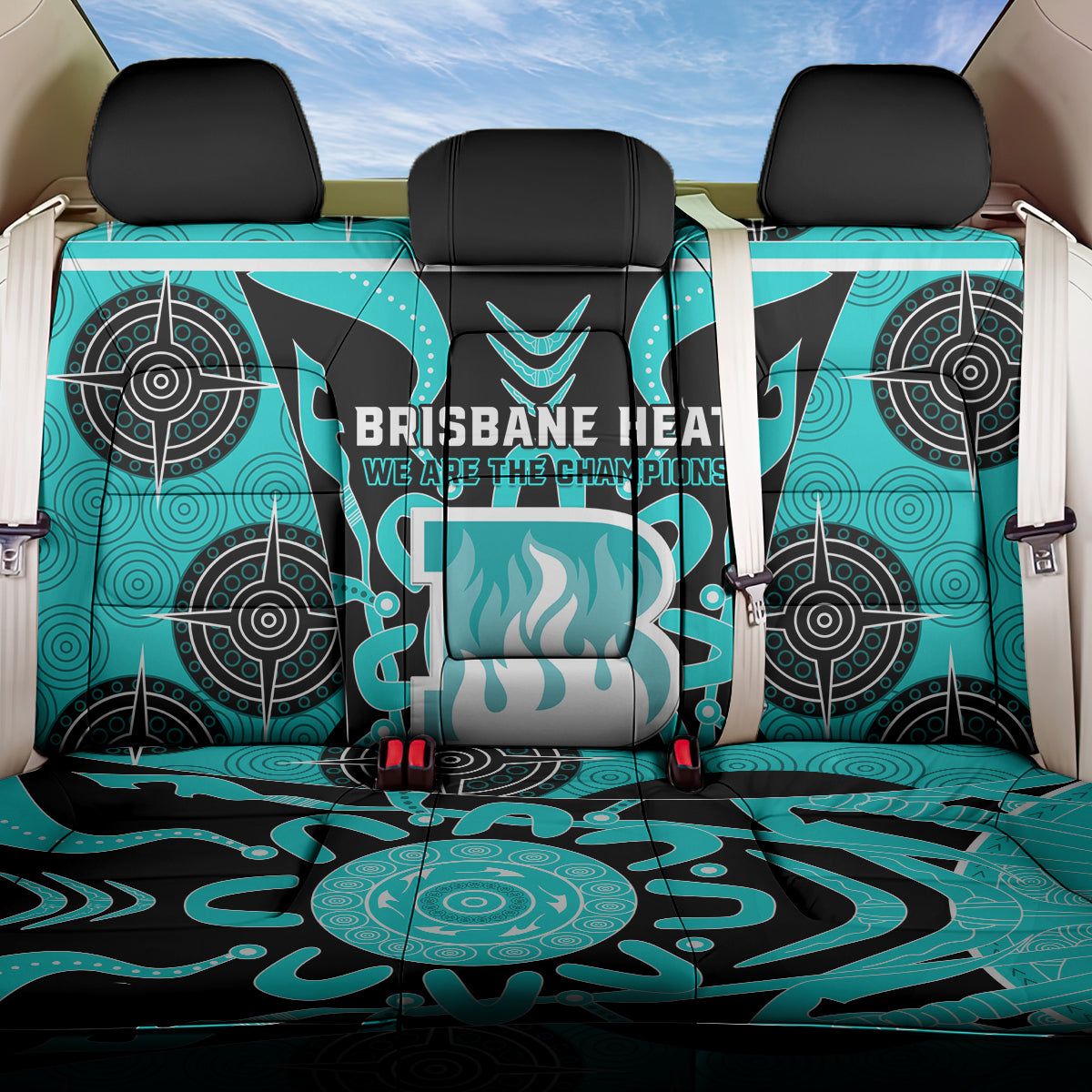 Custom Brisbane Heat Back Car Seat Cover We Are The Champions Aboriginal Art