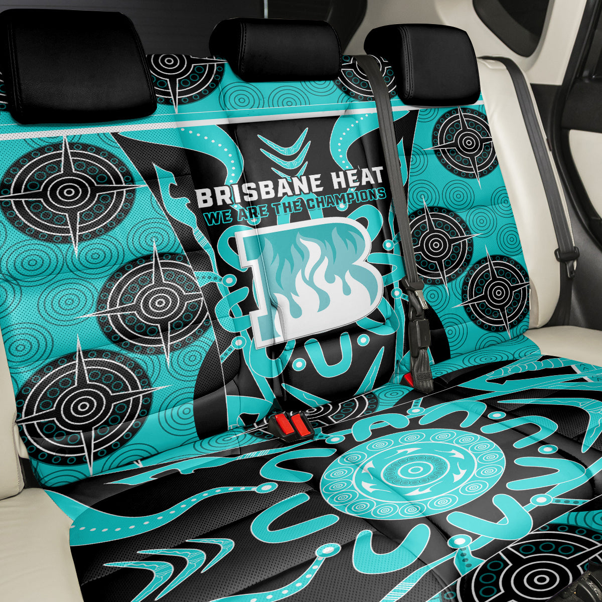 Custom Brisbane Heat Back Car Seat Cover We Are The Champions Aboriginal Art