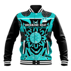 Custom Brisbane Heat Baseball Jacket We Are The Champions Aboriginal Art