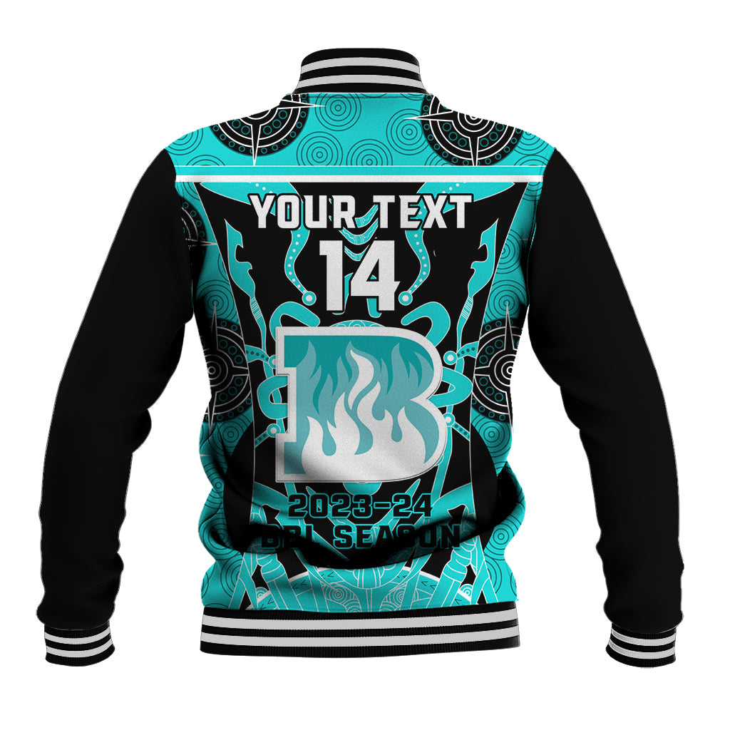 Custom Brisbane Heat Baseball Jacket We Are The Champions Aboriginal Art