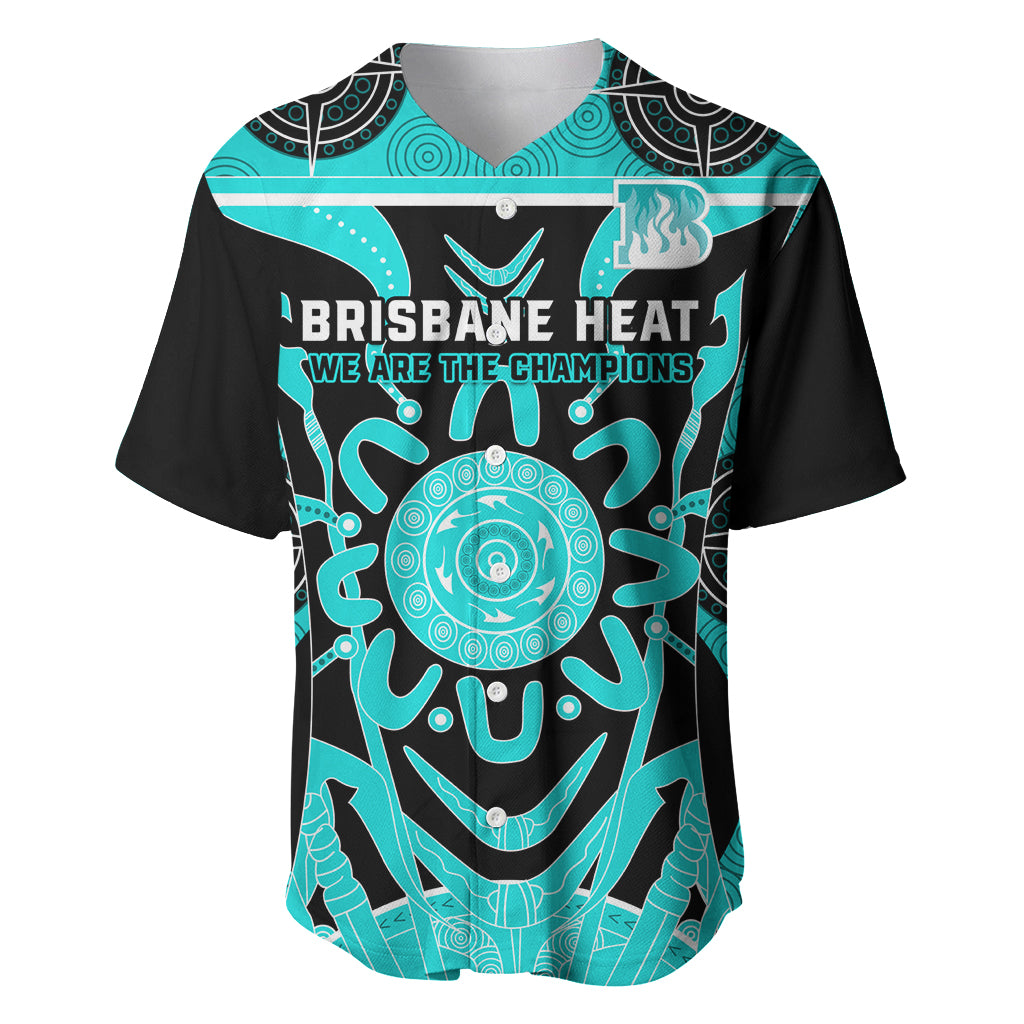 Custom Brisbane Heat Baseball Jersey We Are The Champions Aboriginal Art