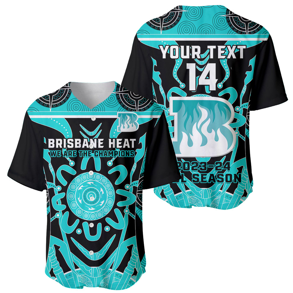 Custom Brisbane Heat Baseball Jersey We Are The Champions Aboriginal Art